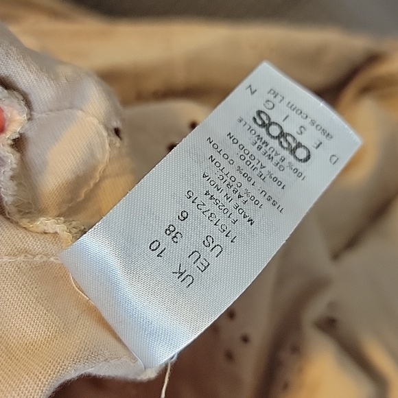 NWOT ASOS Design Puff Sleeve Tiered Eyelet Wrap Dress Size 6 - Picture 3 of 4